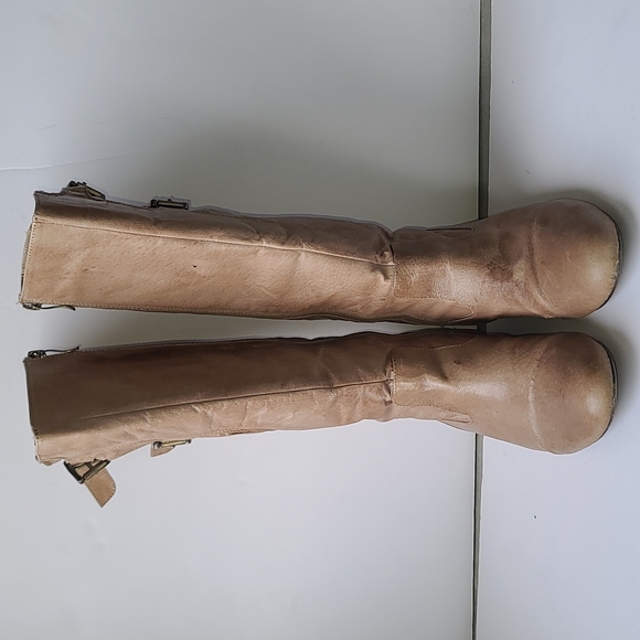 Two Lips Tan / Taupe Leather Boot. Zip Up. Size 8.5. Buckle Detail - Picture 2 of 6
